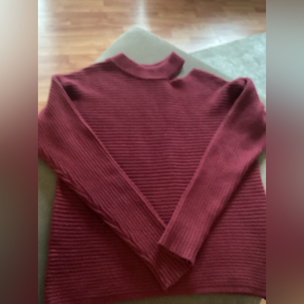 Women's Ribbed Cranberry color Sweater